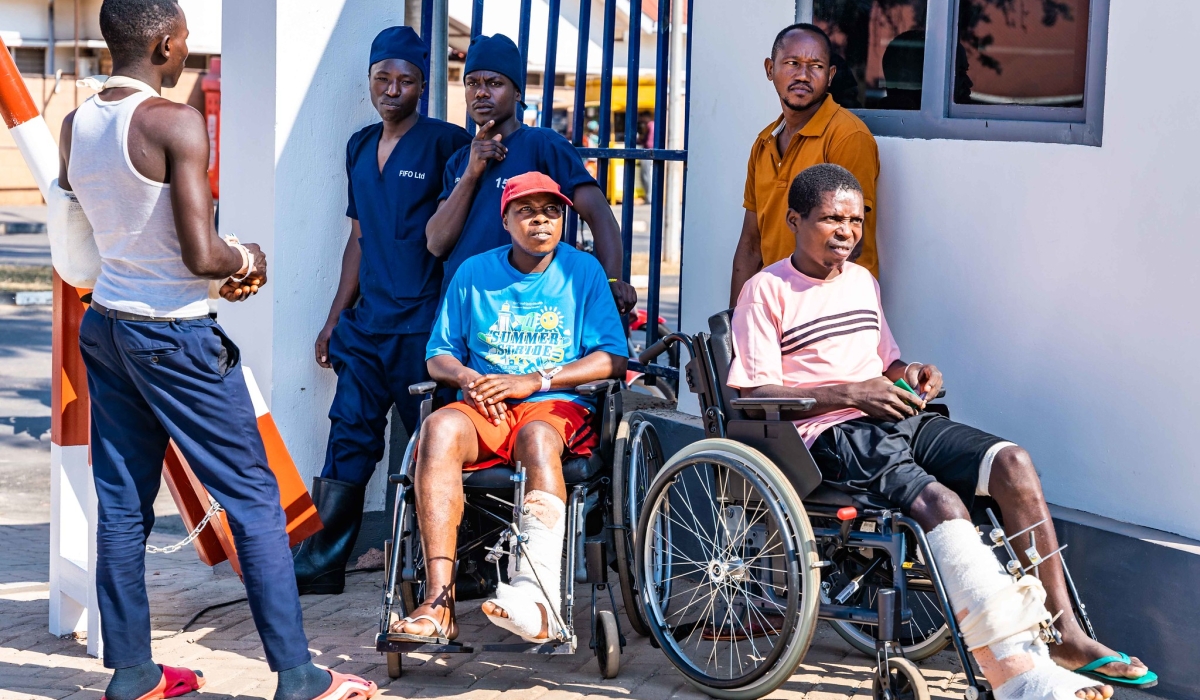 Voters who are currently admitted to CHUK hospital arrive at the polling site, set opposite the hospital to facilitate patients and caregivers to cast their votes. Photos by Craish Bahizi