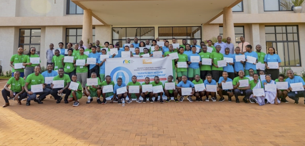 Participants pose for a group photo after completing a Type 1 diabetes boot camp in Rwamagana on July 13. Courtesy