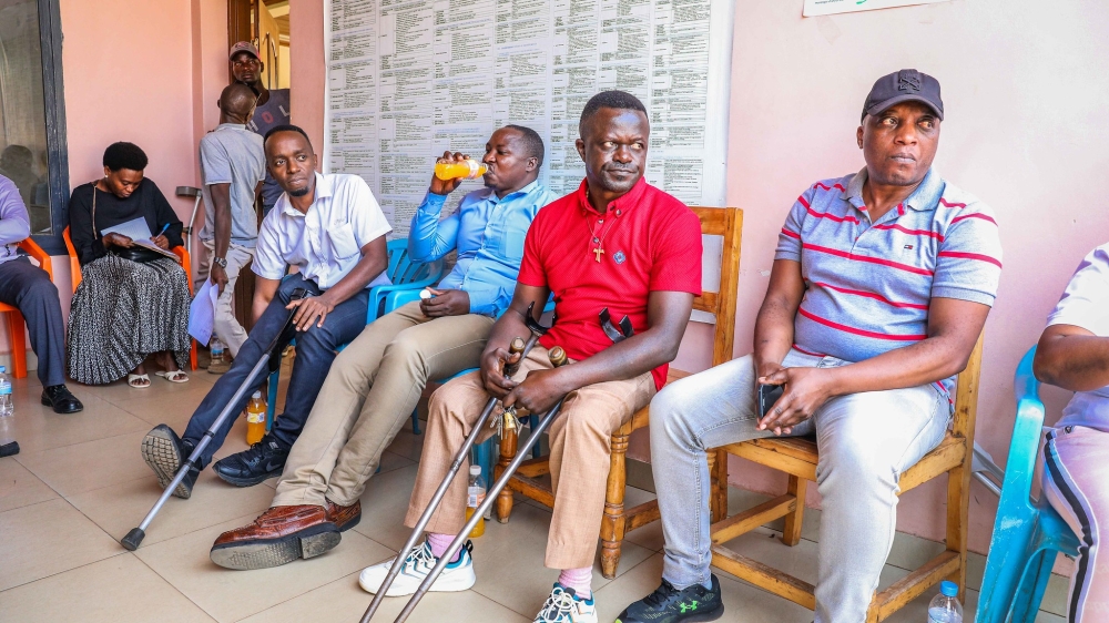 Voter before casting their votes to choose MPs represent persons with disabilities in the Chamber of Deputies.