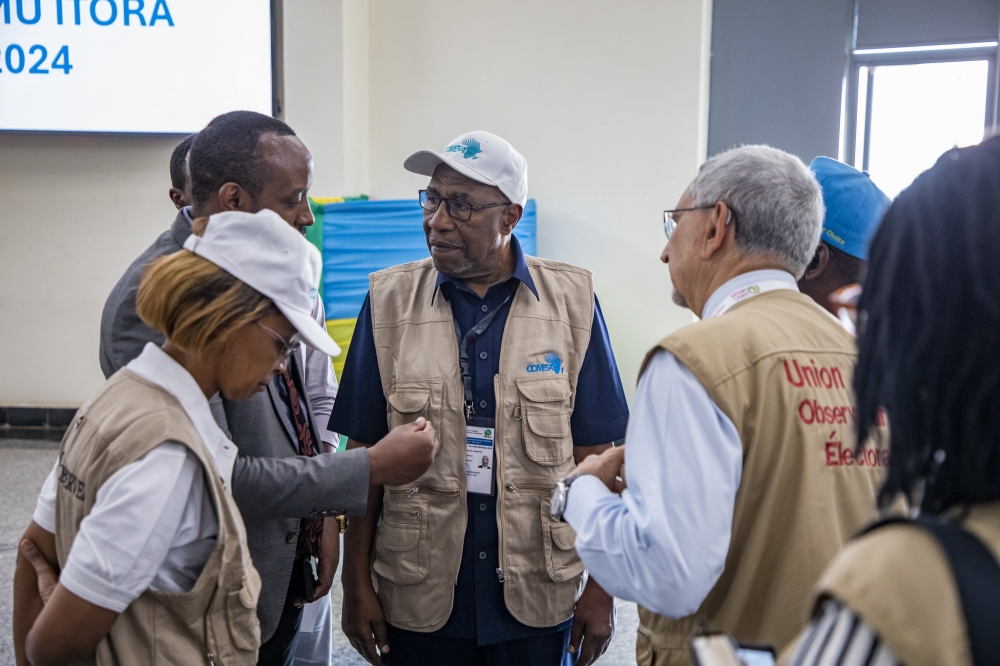 African Union and COMESA observers interact at the polling site