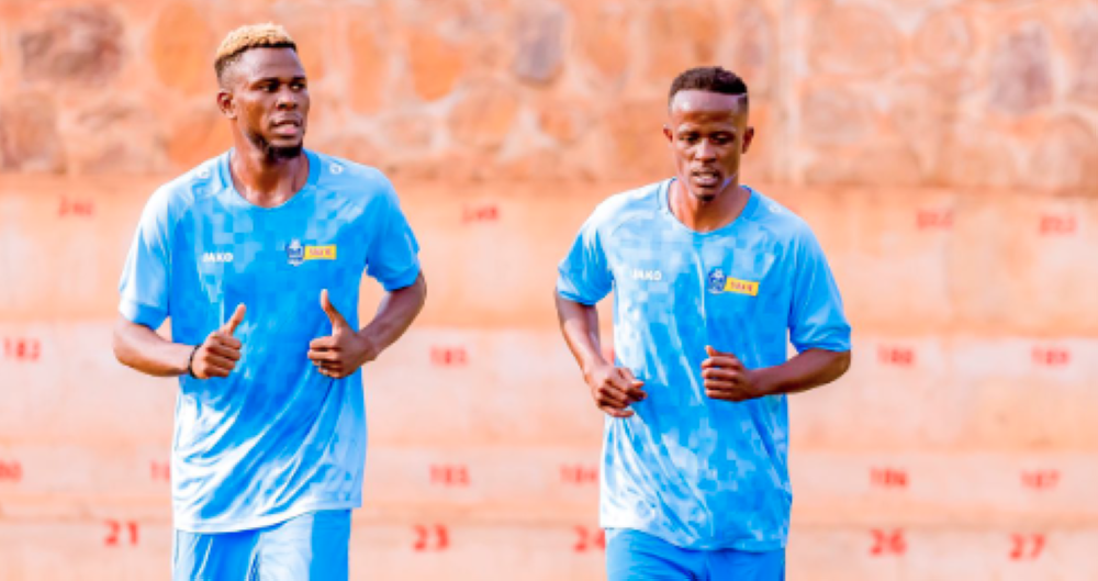 Niyonzima (Right) during a training session with Rayon Sports. He has downplayed the possibility of becoming the club&#039;s captain.