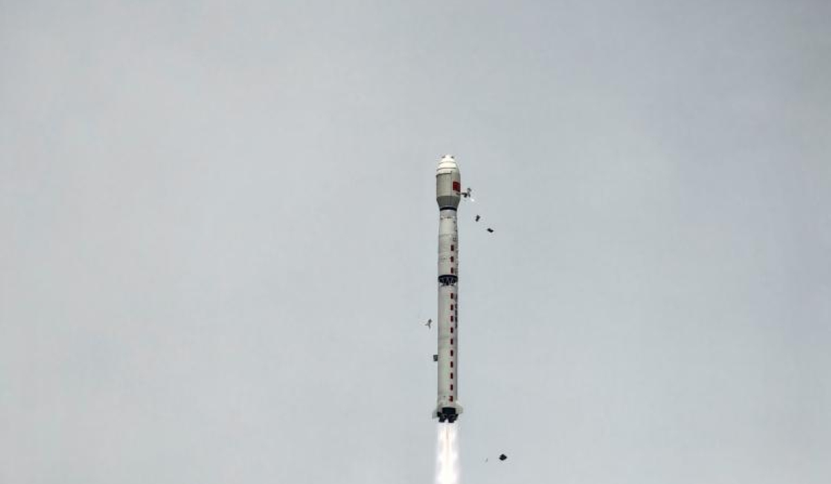 A Long March-4B carrier rocket carrying the Gaofen-11 05 satellite blasts off from the Taiyuan Satellite Launch Center in north China&#039;s Shanxi Province on July 19, 2024. (Photo by Feng Yang/Xinhua)