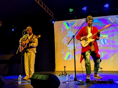 Senegal’s multi-instrumentalist and singer Majnun during his performance at Ubuntu Festival. Frank Ntarindwa
