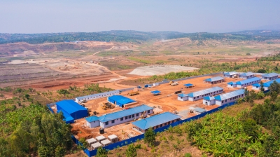 Aerial view of the ongoing construction activities of  Muvumba Multipurpose dam on Muvumba River that is set to be completed in 2026. Courtesy