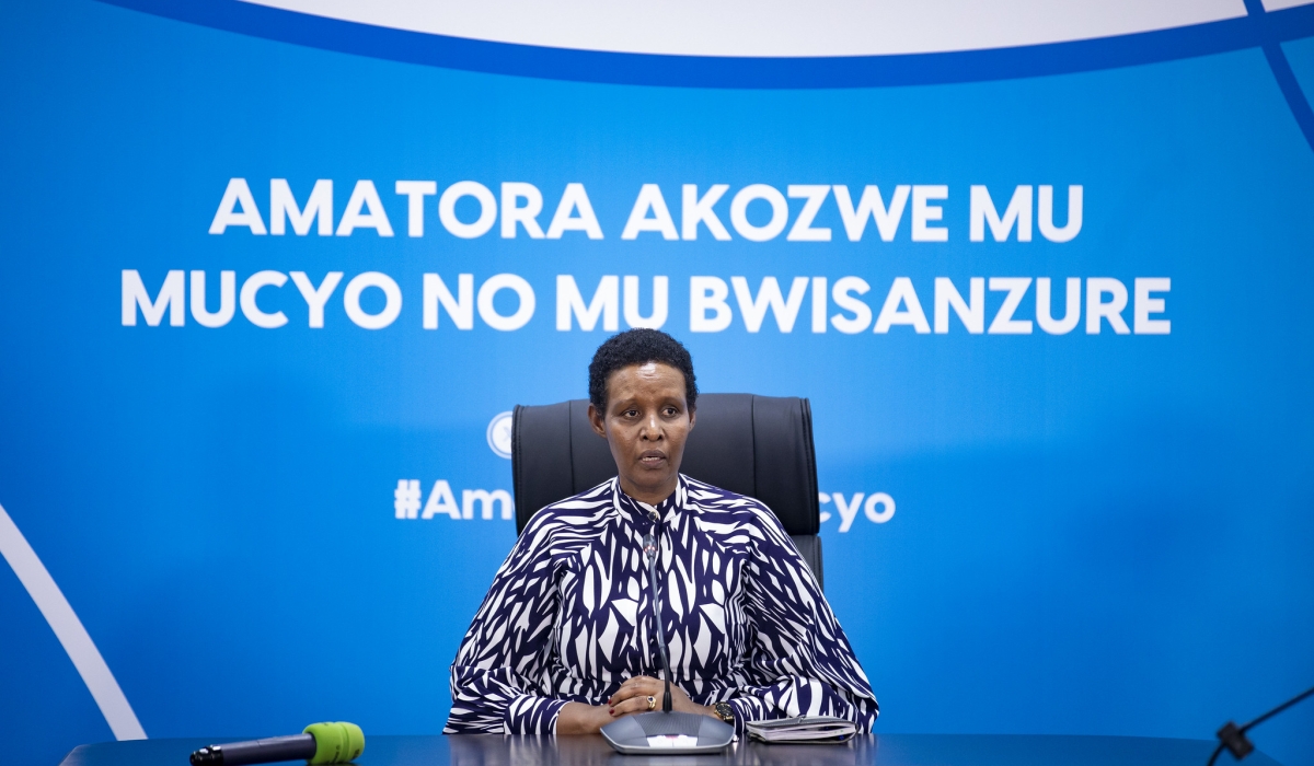 According to the National Electoral Commission chairperson Oda Gasinzigwa, number of women in Rwanda’s lower house of parliament rises to 63.8%. Photo by Emmanuel Dushimimana