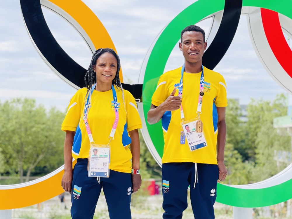 Long distance runner Clementine Mukandanga and cyclist Eric Manizabayo have been named flagbearers of Team Rwanda at the glamourous opening ceremony of the 2024 Olympic Games (2)