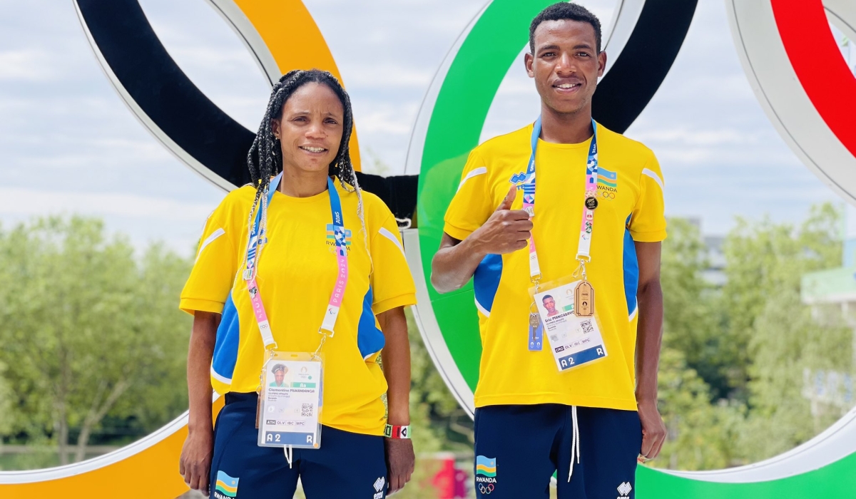 Long distance runner Clementine Mukandanga and cyclist Eric Manizabayo have been named flagbearers of Team Rwanda at the glamourous opening ceremony of the 2024 Olympic Games (2)