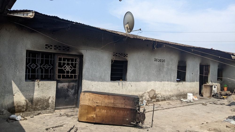 A residential home destroyed by a fire outbreak in Rubavu town on July 24. All photos by Germain Nsanzimana 