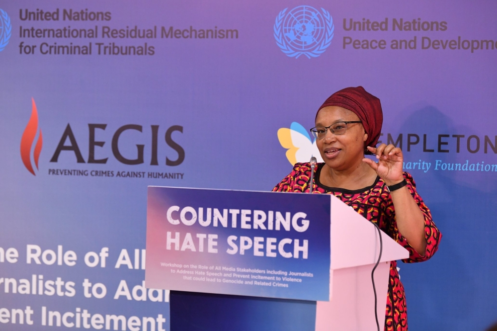 Alice Wairimu Nderitu, the UN Under-Secretary-General and Special Advisor to UN Secretary-General on the Prevention of Genocide delivers her remarks in Kigali on July 26.
