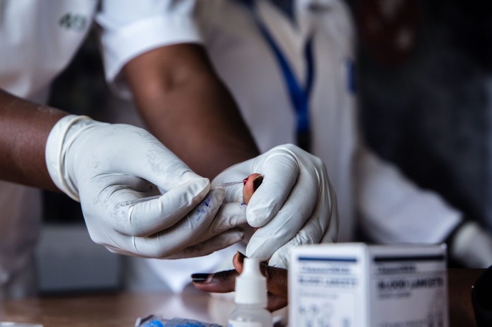 A health worker conducting screening on noncommunicable diseases during the car-free day. Rwanda will join the rest of the world to mark World Hepatitis Day On Sunda, July 28.