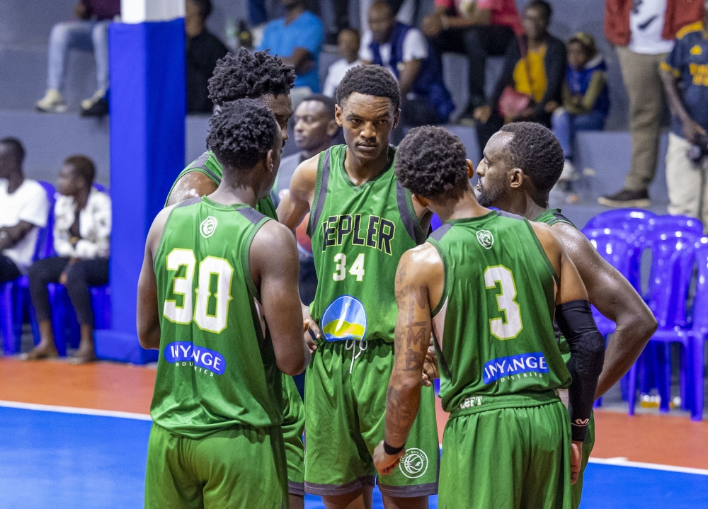 Kepler BBC players during a past game against UGB at Lycee de Kigali Gymnasium. Three teams, Espoir, Tigers and Kepler are battling for the only slot remaining.