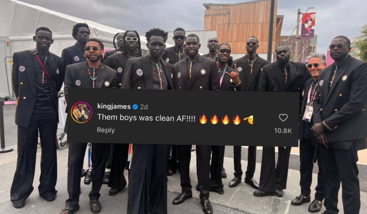 South Sudan Basketball team were dressed in Moshions&#039; custom made fits during the opening ceremony of Paris 2024 Olympics on Friday, July 26-courtesy