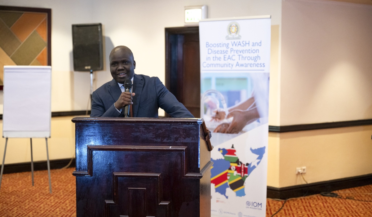 The EAC Deputy Secretary General in charge of Infrastructure, Productive, Social and Political Sectors, Andrea Aguer Ariik Malueth, speaks, on Monday, July 29, during a technical meeting in Rubavu, Rwanda, to review the successes and challenges of the EAC Water Sanitation and Hygiene project. Malueth emphasised the importance of taking preventive measures to minimise the spread of Mpox.