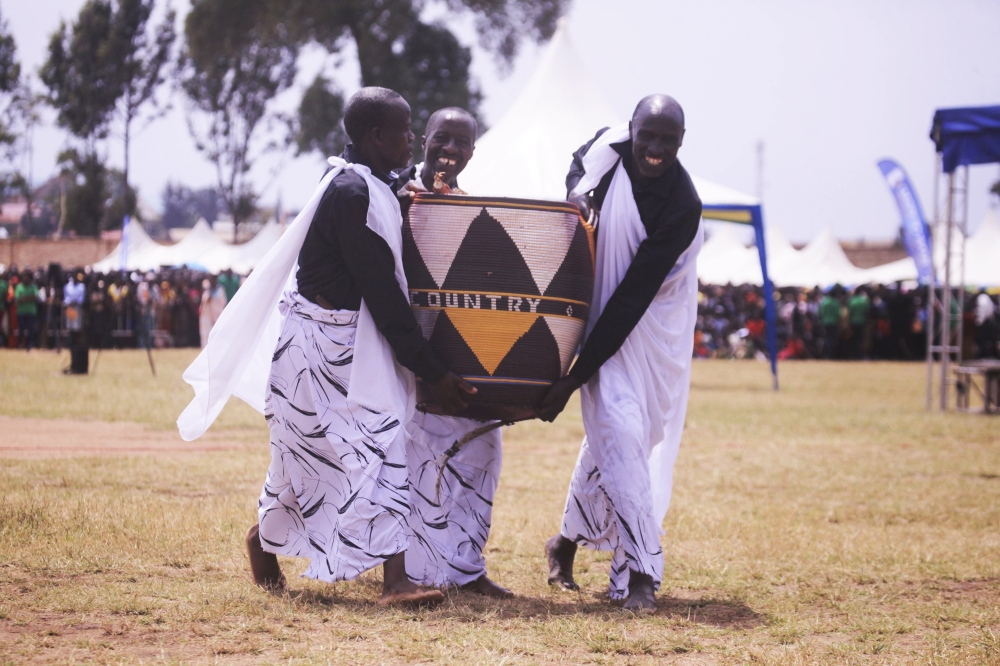 Members of Urukerereza during a play depicting how Rwanda used to celebrate Umuganura. Sam Ngendahimana