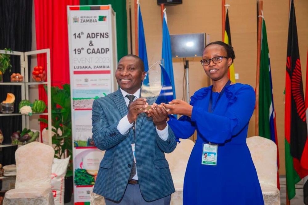 In 2023 Rwanda received the Overall Best Performer award in the 3rd Biennial Review of the Comprehensive African Agriculture Development Programme (CAADP) during the awards ceremony that was held in Lusaka, Zambia. Photos: Courtesy