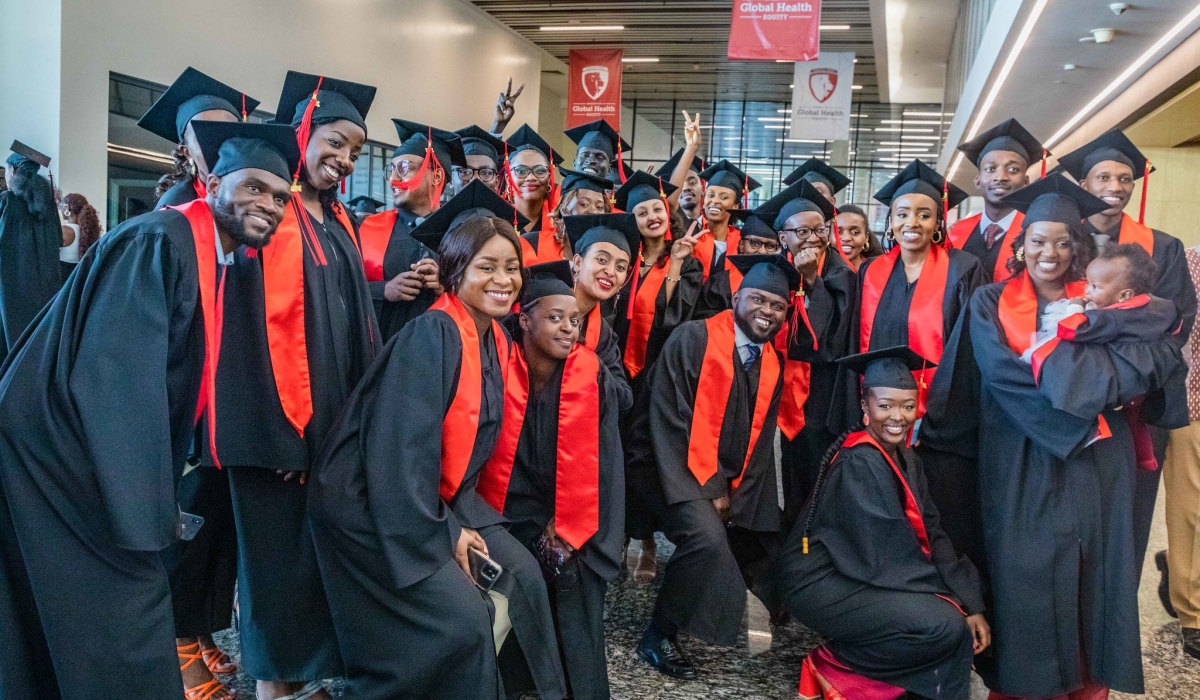 Some of the 54 students from 16 countries who graduated from the University of Global Health Equity, during its ninth Master of Science in Global Health Delivery (MGHD)  graduation on Sunday, August 4. Photos by Craish Bahizi