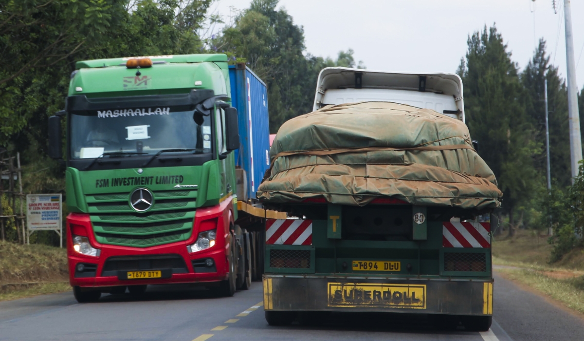 Cross border tracks that transport goods from Dal Es Salaam to Kigali at Rusumo. Rwanda&#039;s trade deficit widened by 30.9 per cent year-on-year, reaching $411.6 million in June this year.Photo by Craish Bahizi