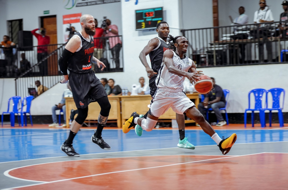 APR BBC&#039;s Nshobozwa with the ball during a past game against Patriots. The two sides will face in the semi-finals of the Rwanda Cup on Wednesday, August 7, at Lycee de Kigali Gymnasium. Dan Gatsinzi