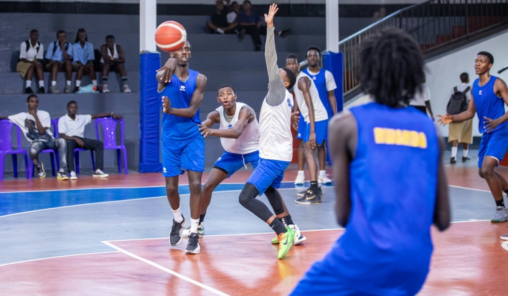 Rwanda U18 players during a training session in 2023.  Rwanda will be represented in both the boys’ and girls’ categories in FIBA U18 AfroBasket tournament. File