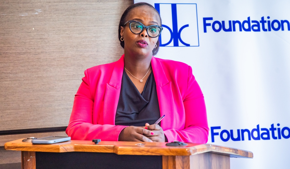 Ingrid Karangwayire, Executive Secretary of BK Foundation, delivers her remarks during the signing ceremony on Tuesday, August 6. All photos by Craish Bahizi