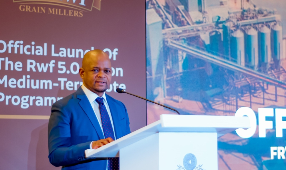 The chief executive of the Capital Market Authority, Thapelo Tsheole, delivers remarks during the event on Friday, August 9. Courtesy