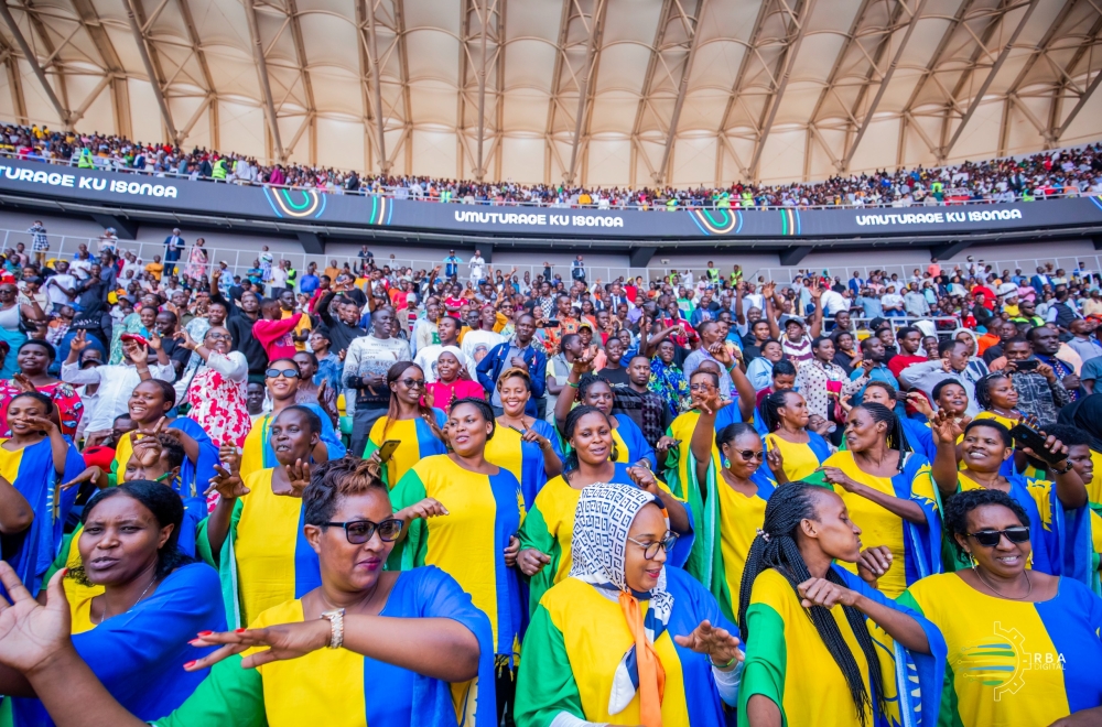 Thousands of people gather at Amahoro Stadium during the inauguration of President Paul Kagame on Sunday, August 11. Photos by Steven Mugenzi