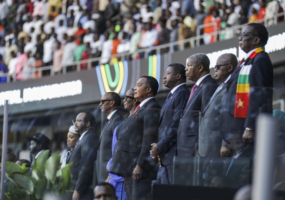 Heads of State during President Kagame&#039;s inauguration ceremony at Amahoro Stadium on Sunday, August 11. Photo by Dan Gatsinzi 