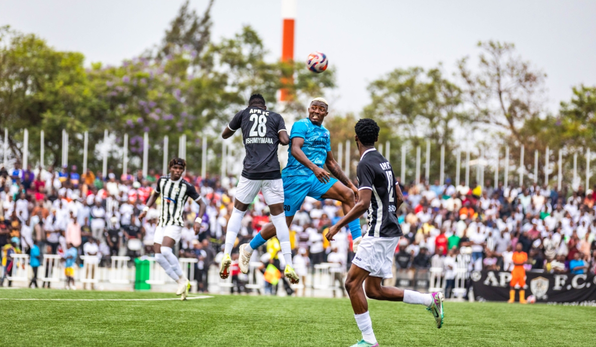 Police FC striker Ani jumps to try aheader during Super Cup final