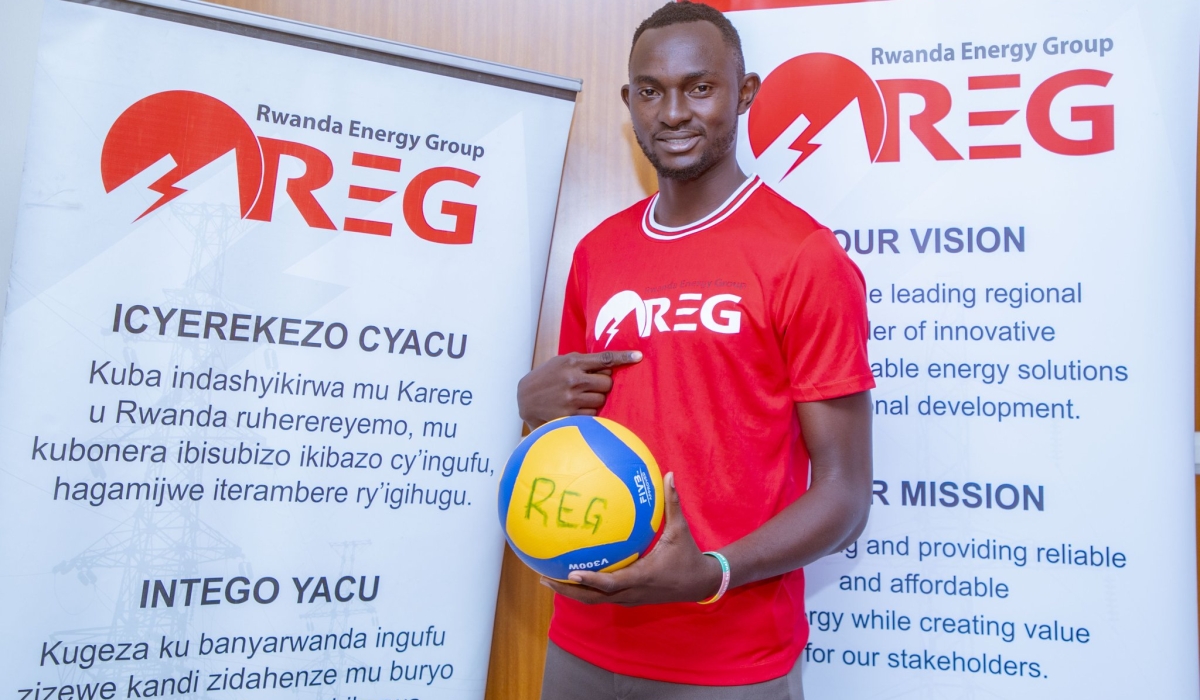 Gideon Angiro, a volleyball player for Rwanda Energy Group (REG). Courtesy