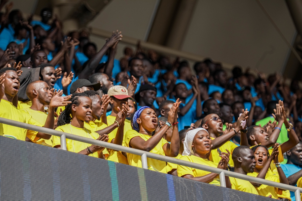 Residents during a morale boosting session at the inauguration of President Paul Kagame on Sunday, August 11. Photos by Dan Gatsinzi