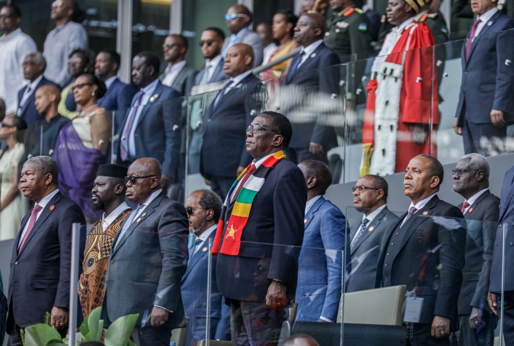 Dr. Emmerson Dambudzo Mnangagwa, President of Zimbabwe at the inauguration ceremony at Amahoro Stadium on Sunday, August 11, 2024.