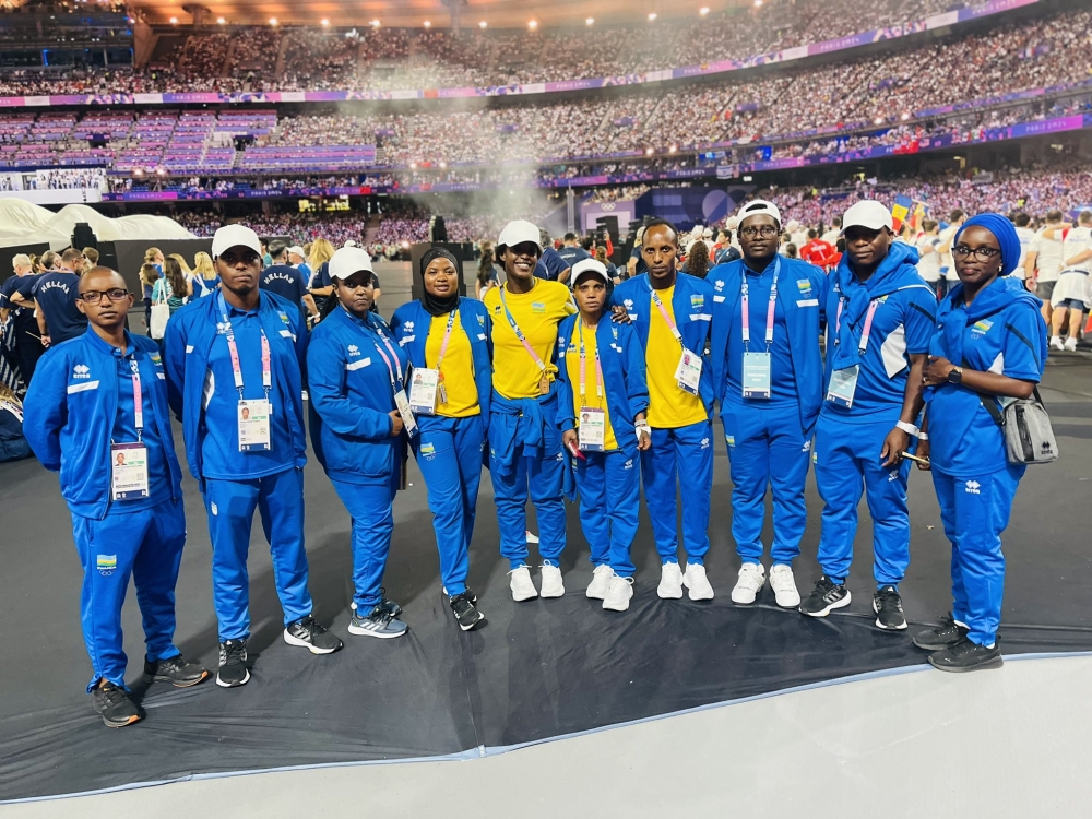 Rwandan delegation that participated in the Paris 2024 Olympic Games.