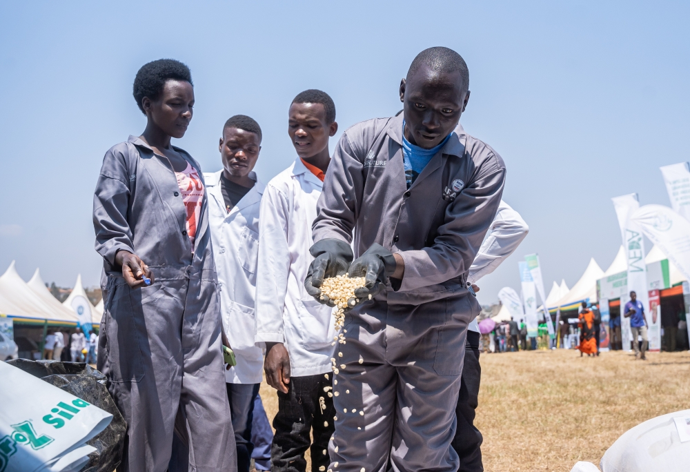 Celestin Turimumahoro showcases some of his agri services during the just concluded Rwanda Agri Show at Mulindi on Thursday, August 8. Photos by  Dan Gatsinzi