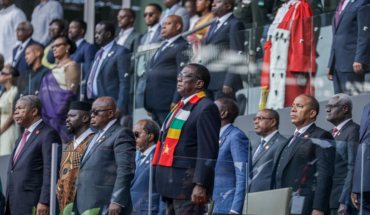 Dr. Emmerson Dambudzo Mnangagwa, President of Zimbabwe at the inauguration ceremony at Amahoro Stadium on Sunday, August 11, 2024.