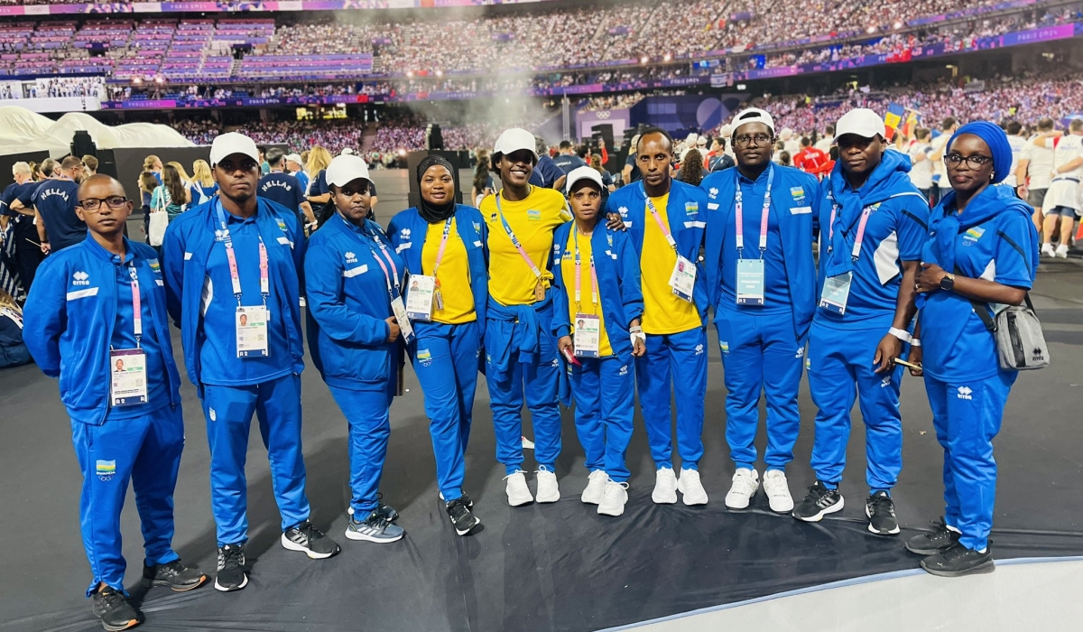 Rwandan delegation that participated in the Paris 2024 Olympic Games.