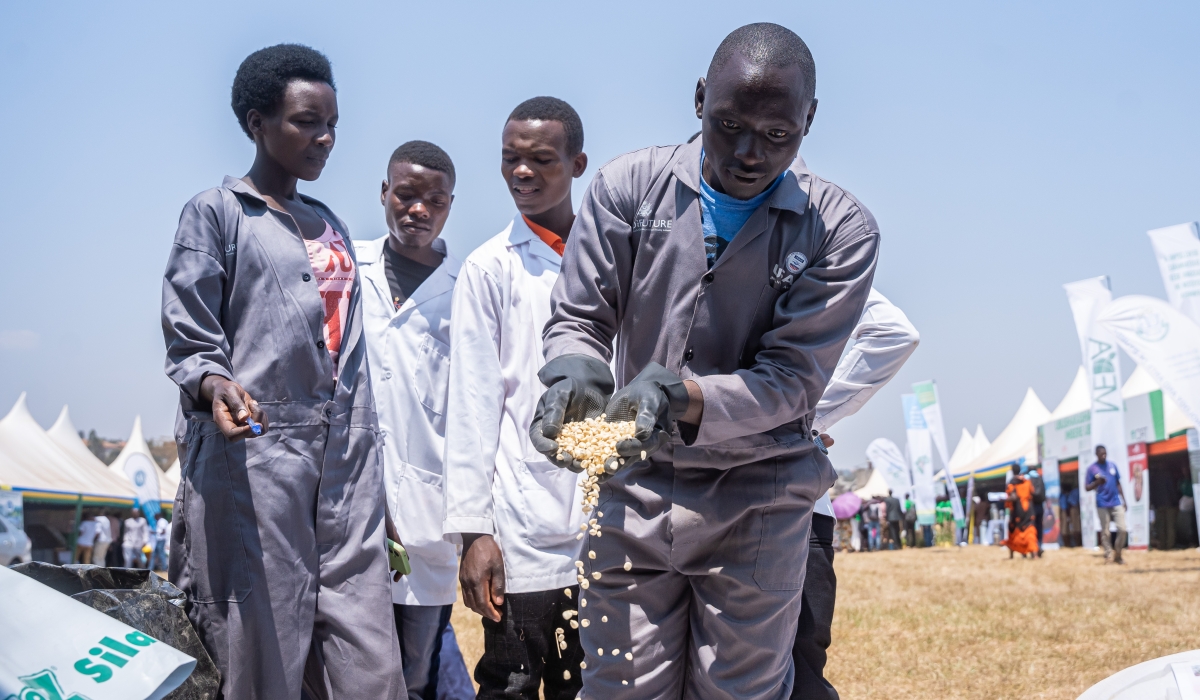 Celestin Turimumahoro showcases some of his agri services during the just concluded Rwanda Agri Show at Mulindi on Thursday, August 8. Photos by  Dan Gatsinzi