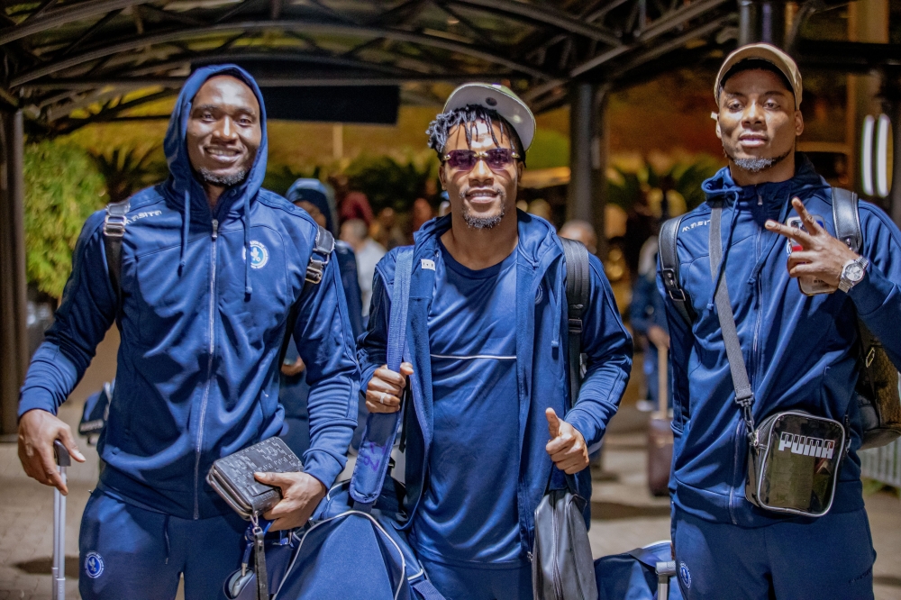 Police FC players at the airport before boarding a plane ahead of the first leg tie against Algeria’s CS Constantine in the preliminary round of the CAF Confederation Cup.