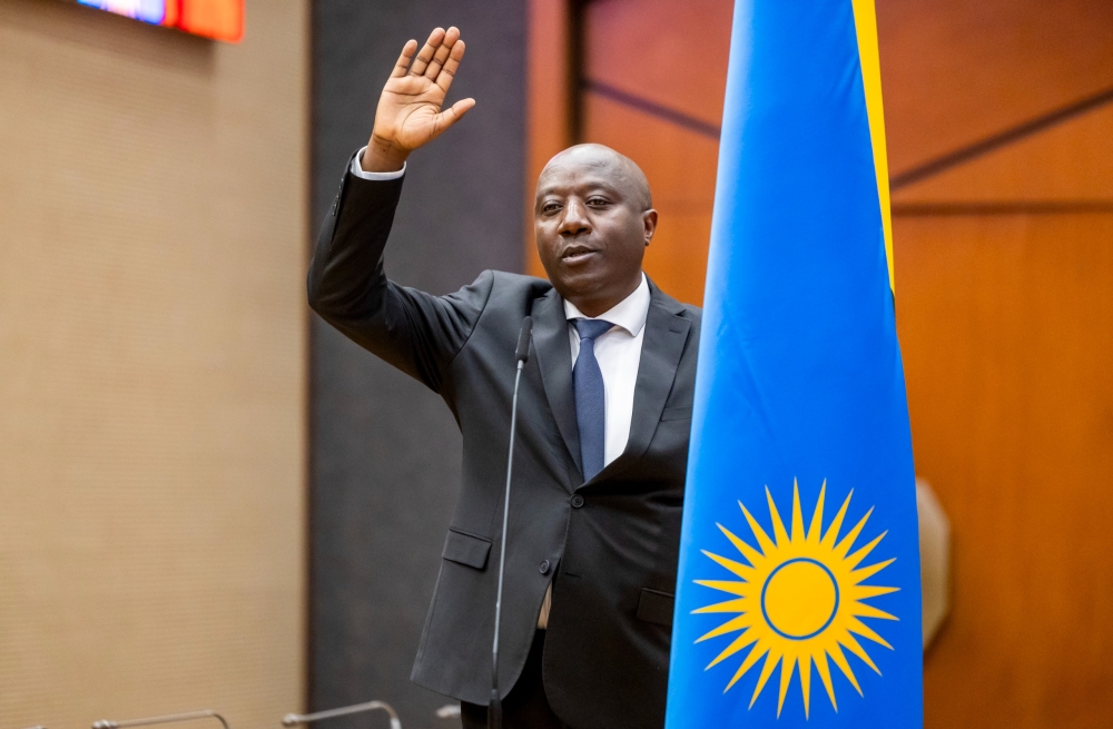 Prime Minister Edouard Ngirente takes oath of Office on Wednesday, August 14. Photo by Olivier Mugwiza