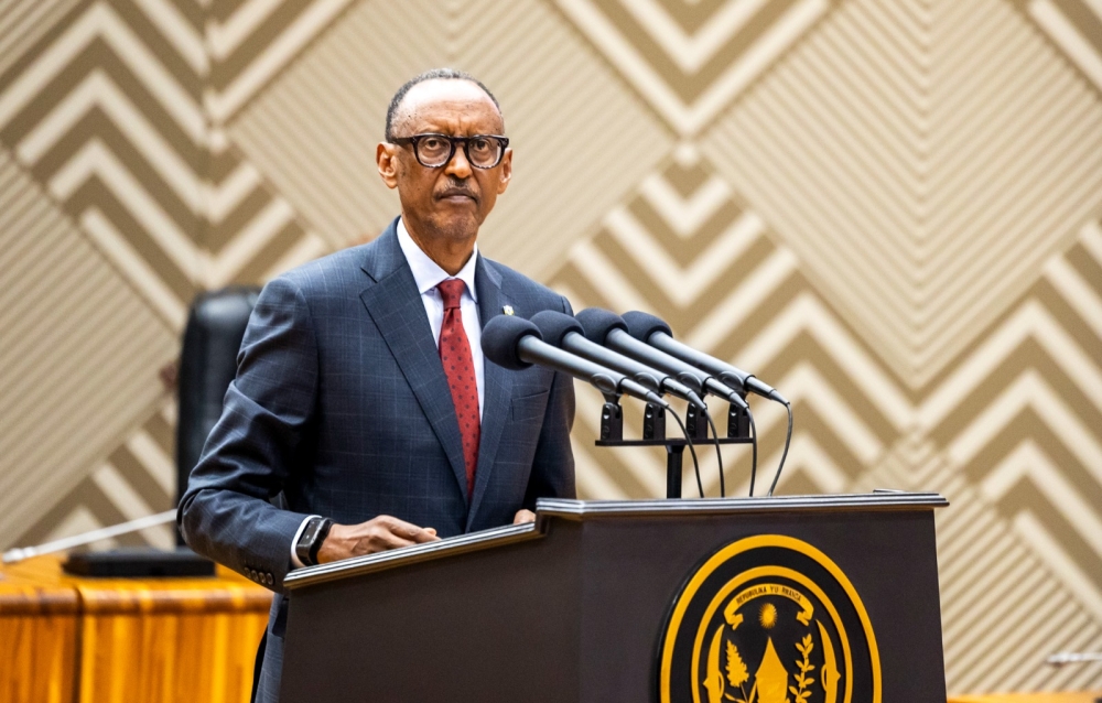 President Paul Kagame addresses new members of the Chamber of Deputies during the swearing-in ceremony at the parliament on on Wednesday, August 14. Photos by Olivier Mugwiza