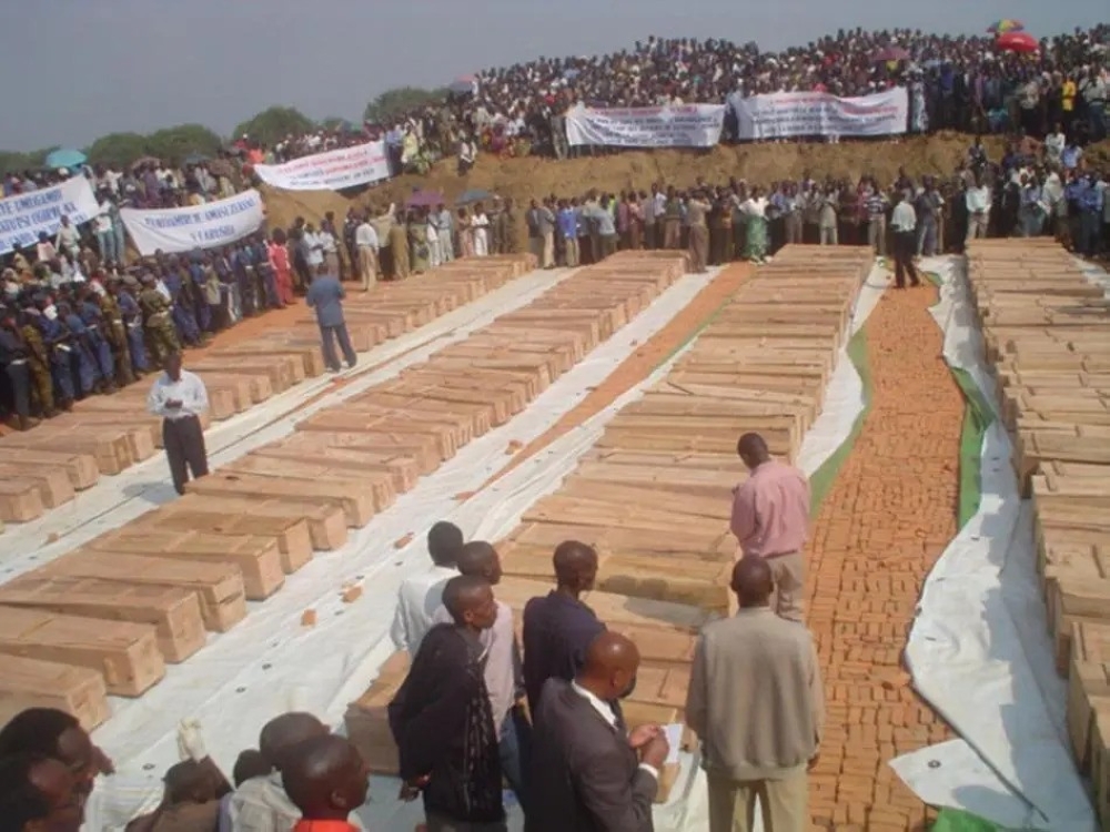 A decent burial of over 150 Banyamurenge victims who were killed at Gatumba. Twenty years ago, the world watched in horror as the Banyamurenge refugee camp in Gatumba, Burundi, was engulfed in a bloodbath. file