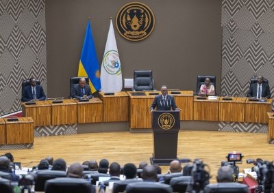 President Paul Kagame addresses new members of parliament, on August 14. Kagame tasked new MPs to eradicate the disorderliness in faith-based organizations. Photo by Village Urugwiro