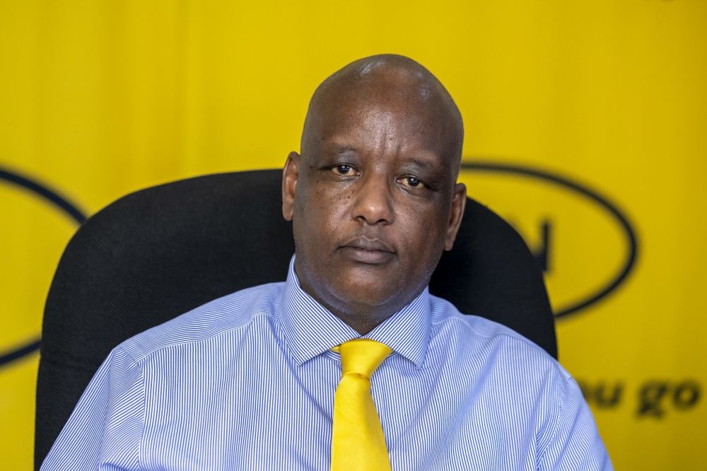 MTN Rwanda&#039;s Chief Finance Officer, Mark Nkurunziza during    an exclusive interview with The New Times on Wednesday, in Kigali on August 14. Photo by Olivier Mugwiza