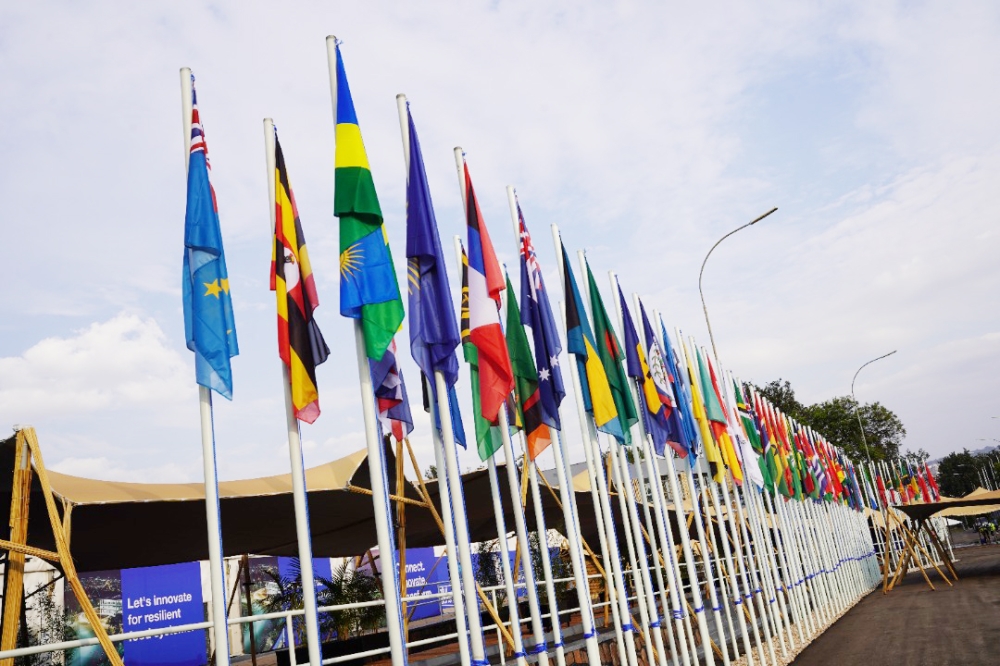 Flags of the Commonwealth member states hoisted in Kigali during the CHOGM in 2022. Rwanda will for the first time host the Commonwealth Magistrates and Judges Association conference from September 8 to 12 . Photo by Craish Bahizi