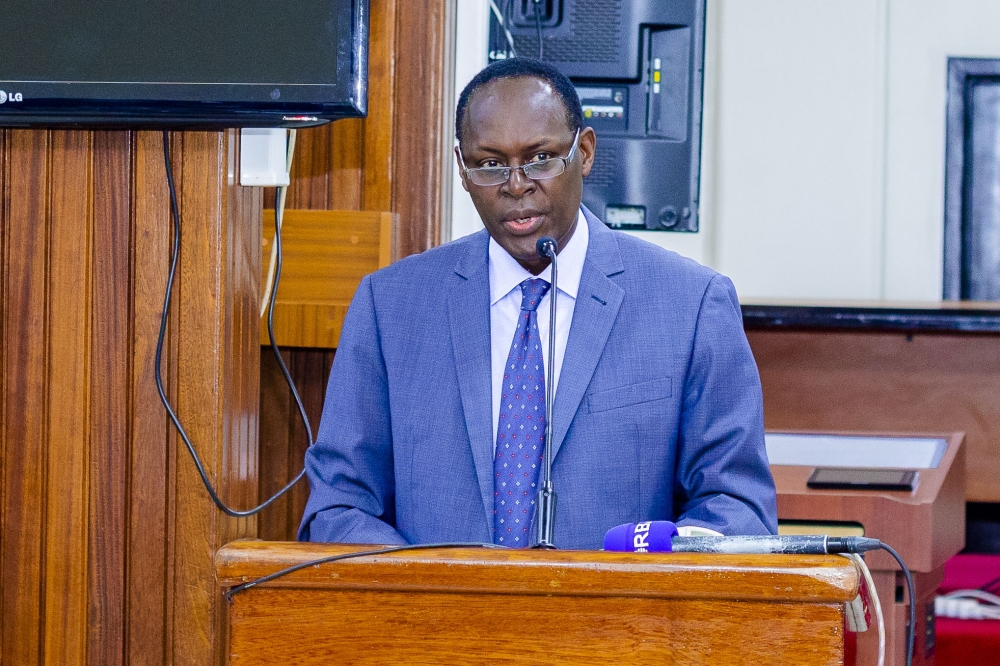 Chief Justice, Faustin Ntezilyayo delivers remarks during a past meeting on Friday, July 14. Courtesy