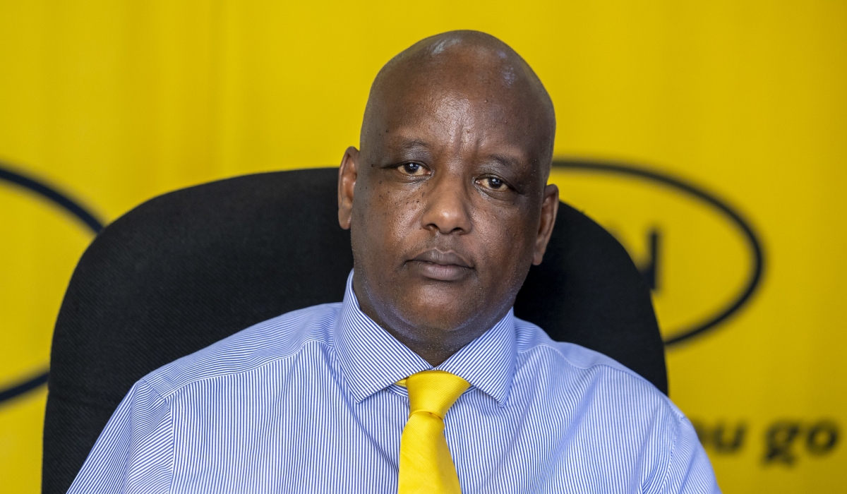 MTN Rwanda&#039;s Chief Finance Officer, Mark Nkurunziza during    an exclusive interview with The New Times on Wednesday, in Kigali on August 14. Photo by Olivier Mugwiza