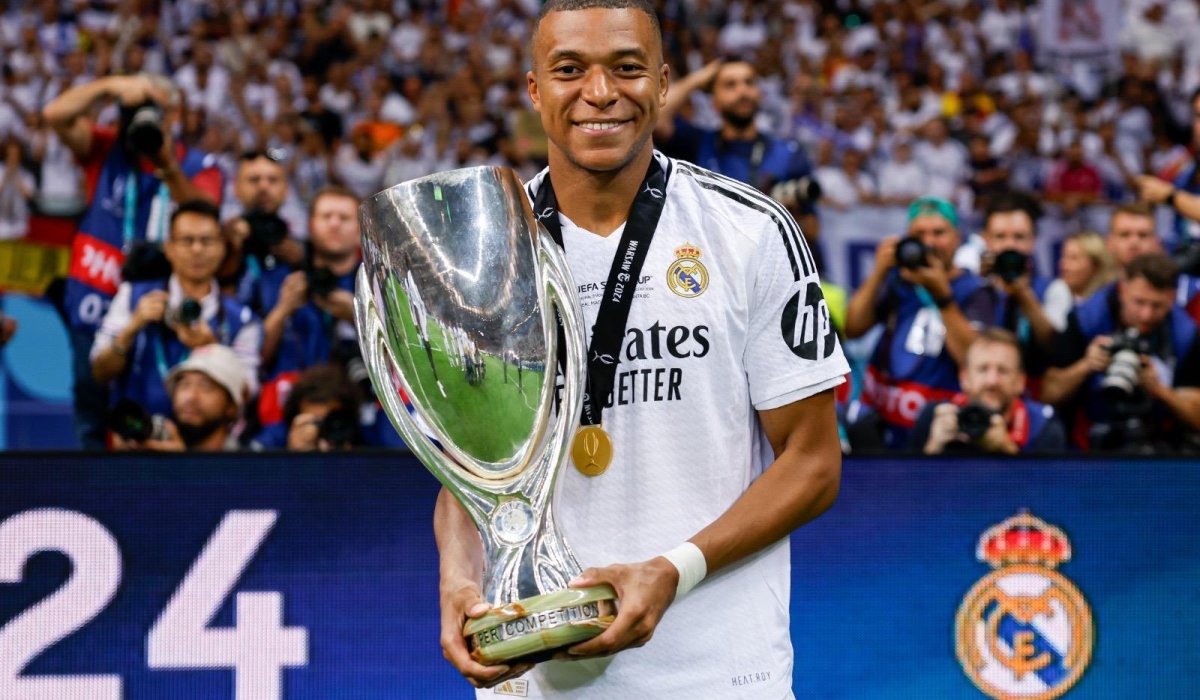 French star Kylian Mbappé scored in his debut during Real Madrid&#039;s 2-0 win over Atalanta in the UEFA Super Cup on Wednesday, August 14. Internet