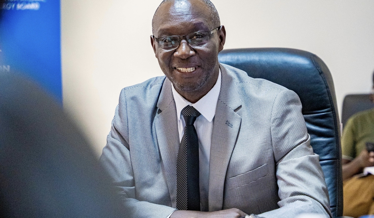 Rwanda Atomic Energy Board CEO Dr Fidèle Ndahayo speaks to journalists during the signing of the agreement in Kigali on Wednesday, August 14. Photo by Dan Gatsinzi