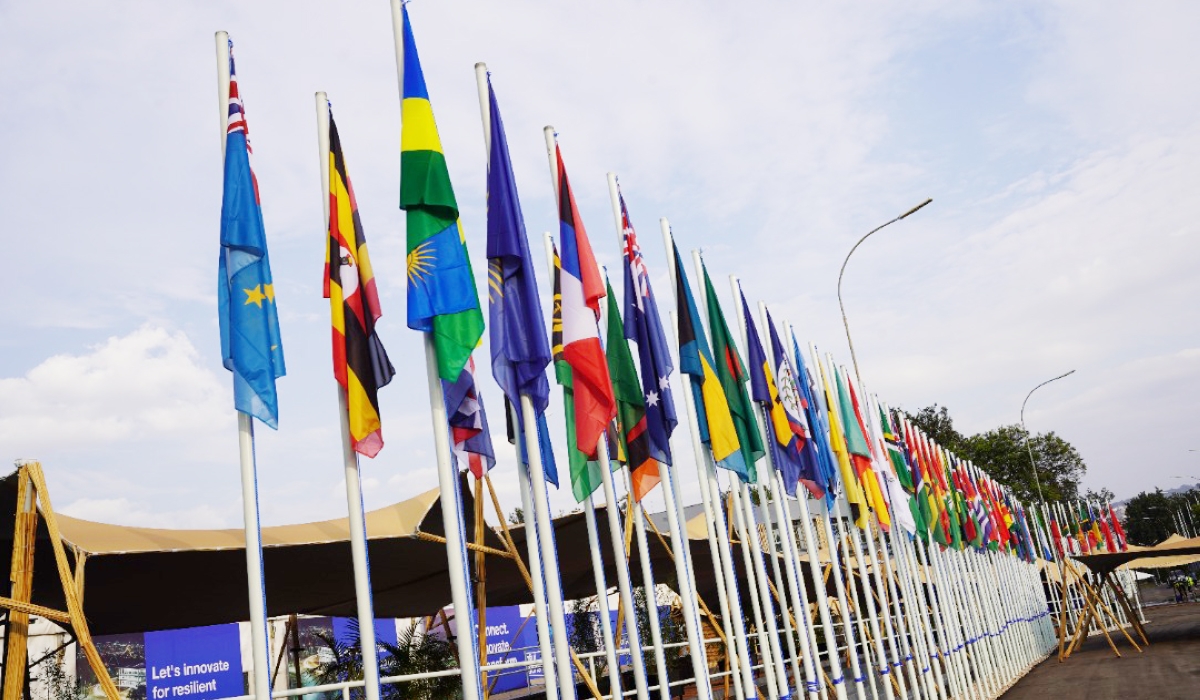 Flags of the Commonwealth member states hoisted in Kigali during the CHOGM in 2022. Rwanda will for the first time host the Commonwealth Magistrates and Judges Association conference from September 8 to 12 . Photo by Craish Bahizi