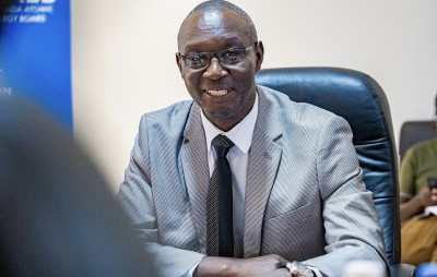 Rwanda Atomic Energy Board CEO Dr Fidèle Ndahayo speaks to journalists during the signing of the agreement in Kigali on Wednesday, August 14. Photo by Dan Gatsinzi