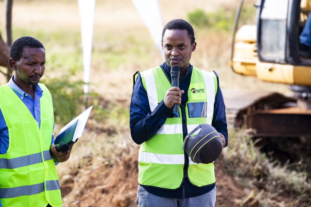 Frank Rukundo, the Deputy Managing Director of NPD, speaks during the launch of the project on Monday